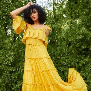 Misa Los Angeles New Carmella Dress Yellow Size